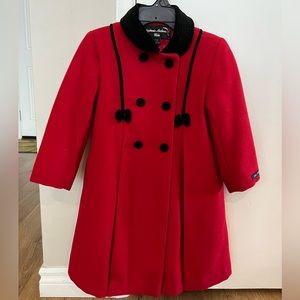 Red wool toddler coat